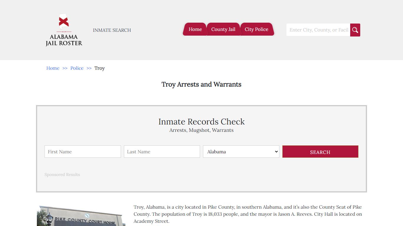 Troy Arrests and Warrants | Alabama Jail Inmate Search